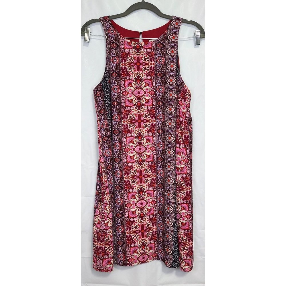 Allison Joy Made in USA Boho Lined Sleeveless Floral Dress Womens Size Small